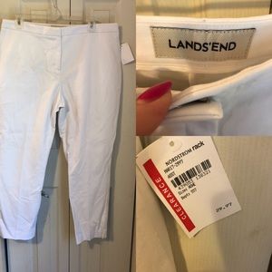 NWT Lands End White Ankle Pants